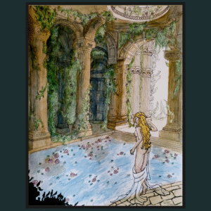 Nymphe baignant dans le Gynécée en Ruine